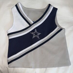 NFL Dallas Cowboys Cheerleader Kids Top - Navy, White, Gray